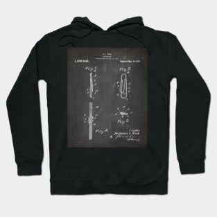 Paper Clip Patent - Teacher Office Secretary Art - Black Chalkboard Hoodie